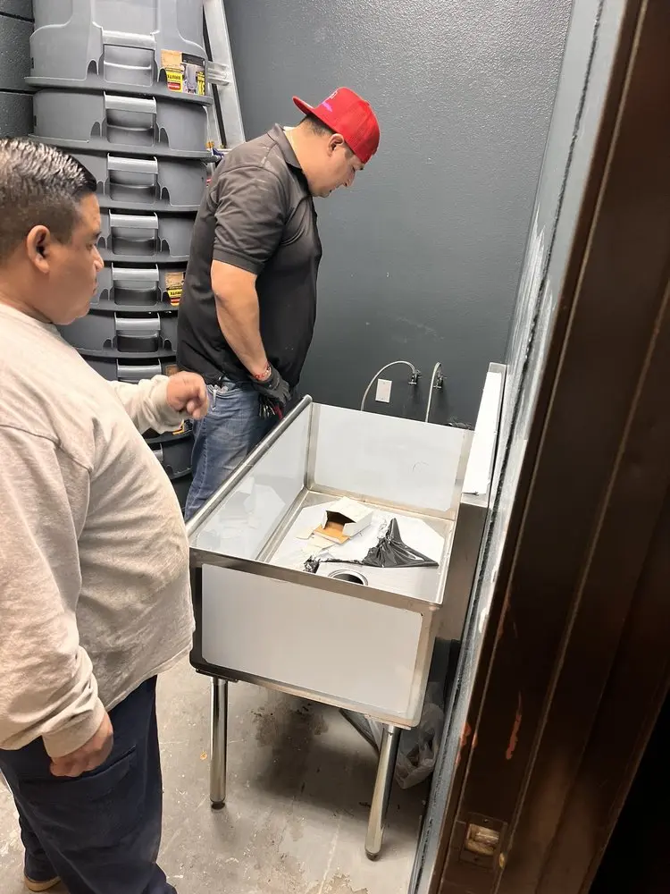 Commercial plumbing and sink installation in Russell